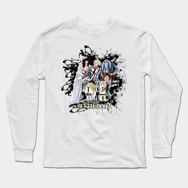 Beetle juice artwork Long Sleeve T-Shirt by SAN ART STUDIO 